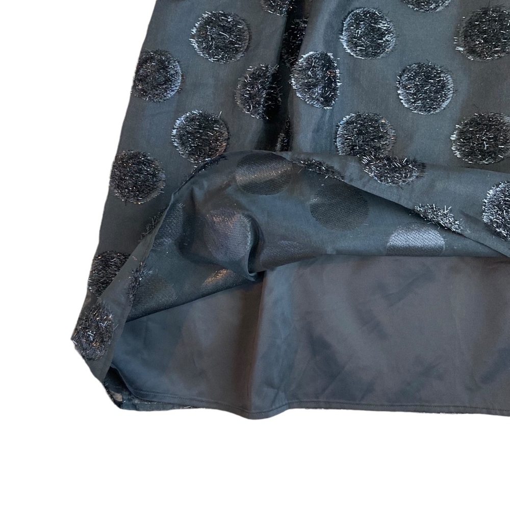 NWT RSVP by Talbots black A-line midi skirt with textured polka dots, Sz 4 - Picture 9 of 14